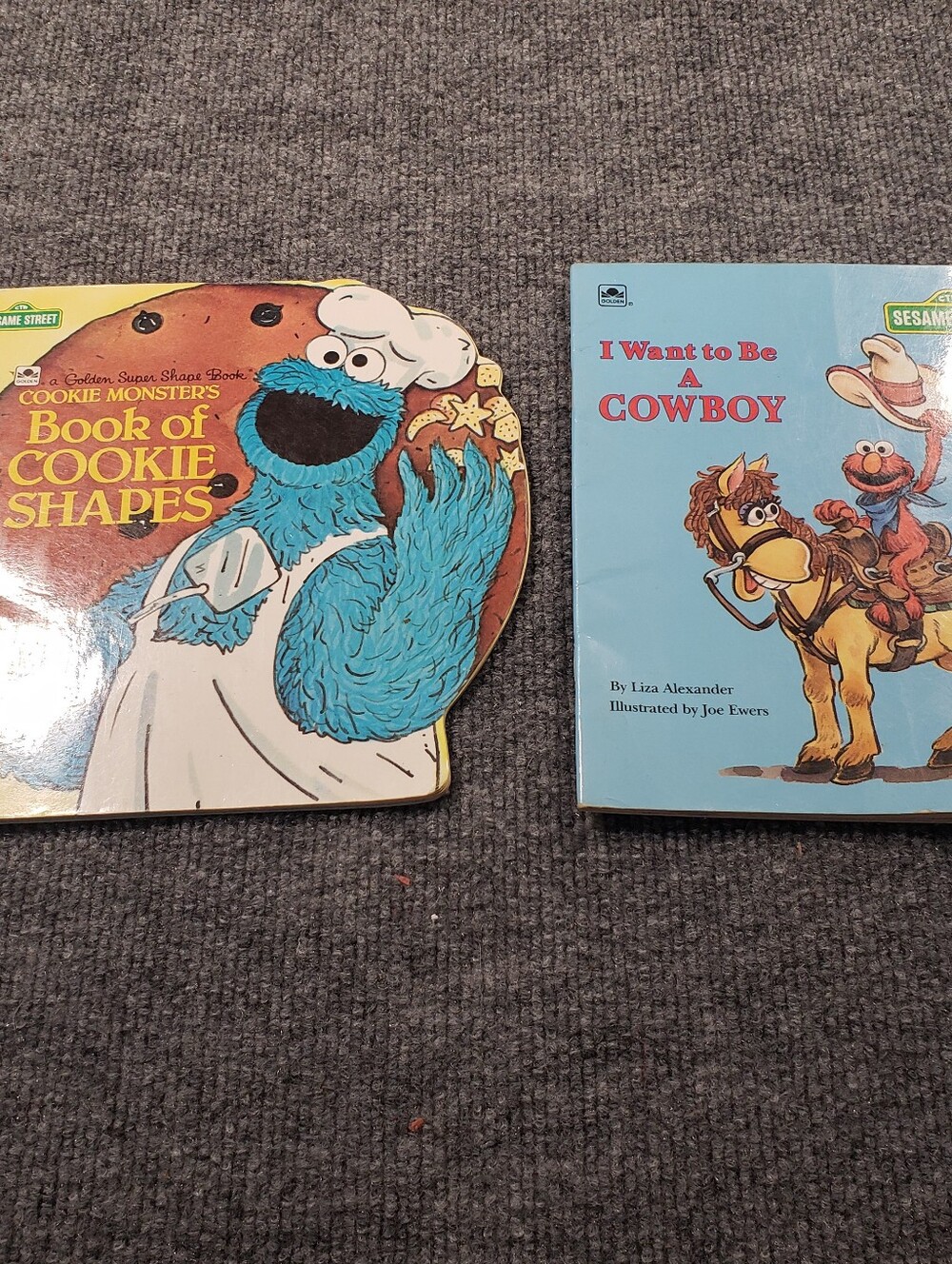 VTG Sesame Street Book Lot Cookie Monster Elmo PBS Golden Shape